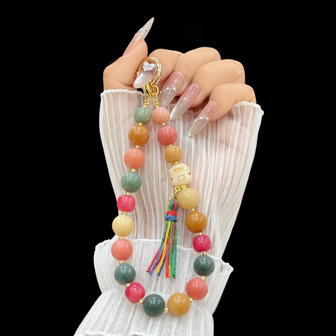 菩提手机挂饰民族风男女通用古风复古长款挂件创意防丢短款手机链