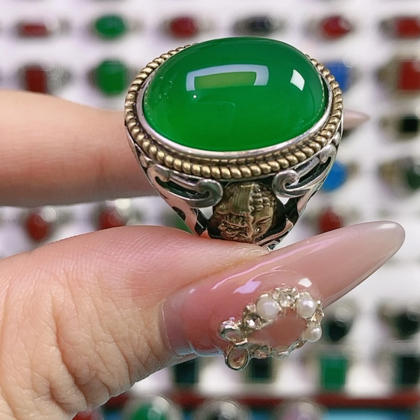 【闪购商品】银S925镶嵌戒指玛瑙/玉髓