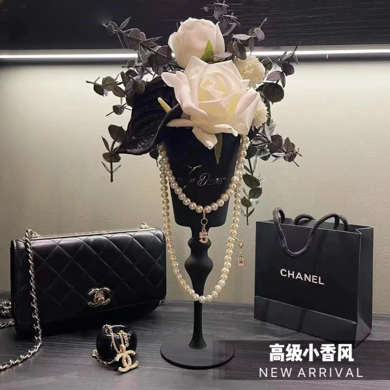 小香风仿真花法式简约轻奢装饰品餐桌客厅桌面玫瑰花假花花艺摆件