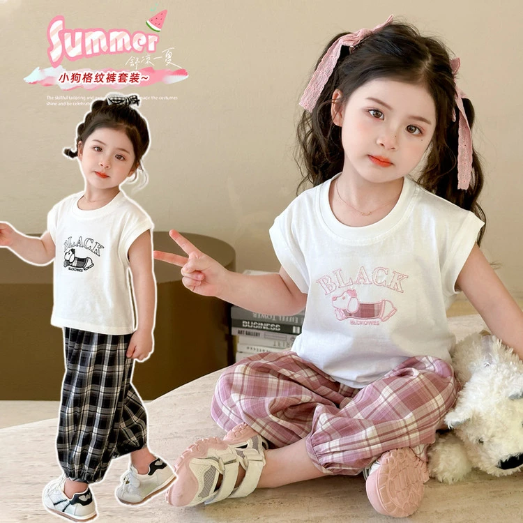 套装休闲夏季卡通动漫女童中小童