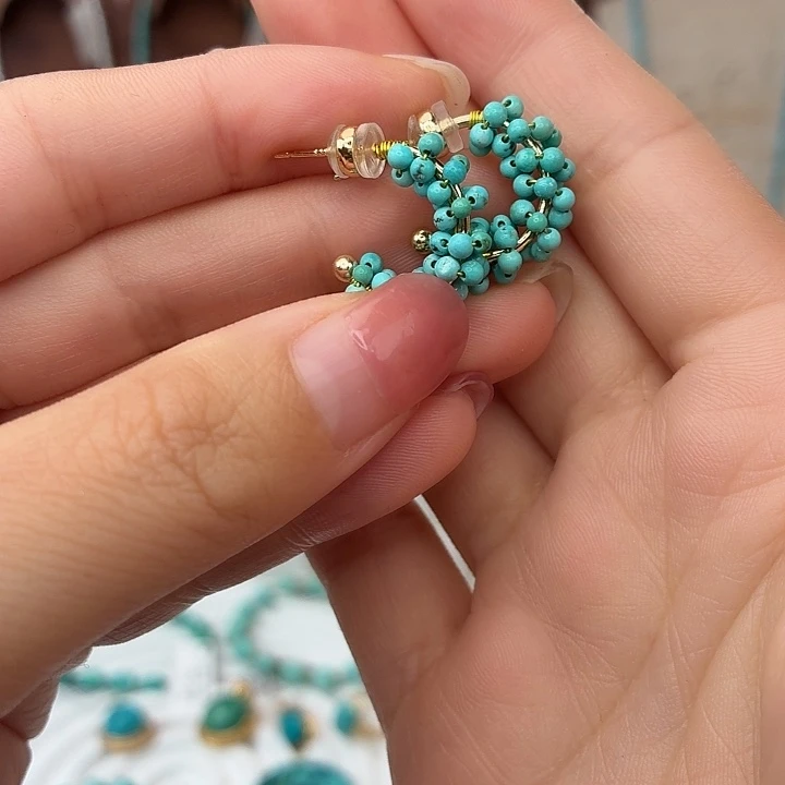 绿松石合金耳饰耳环