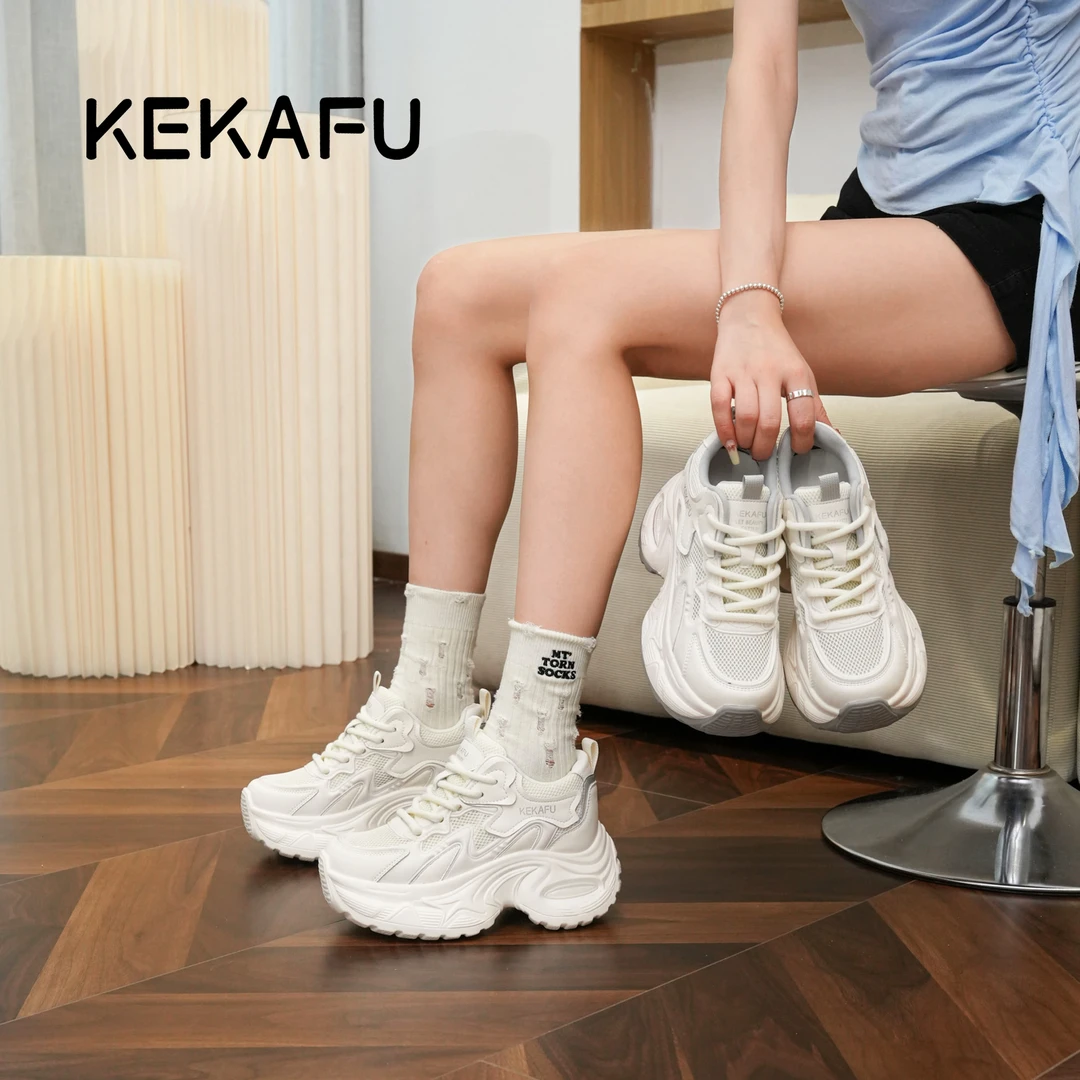 KEKAFU/珂卡芙【增高9CM】2025百搭舒适显脚小新款ins时尚老爹鞋