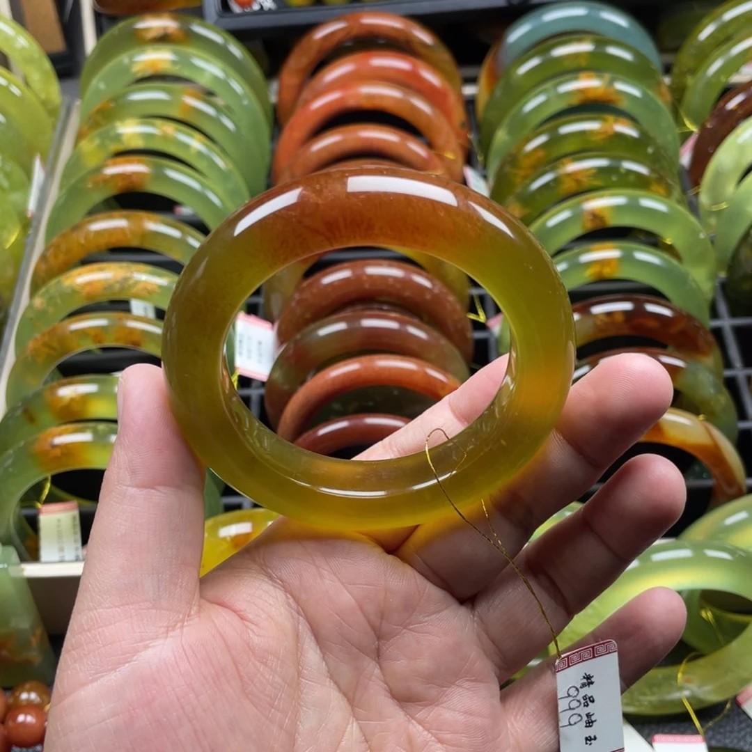 未镶嵌蛇纹石玉手镯有瑕