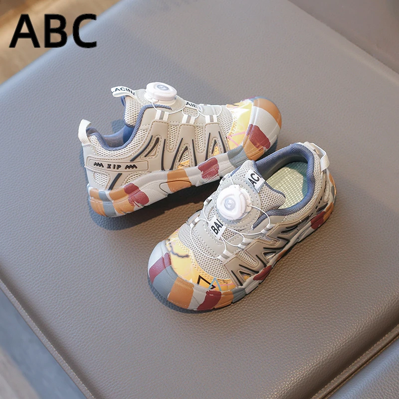 ABC男宝跑步鞋2025年春秋软底防滑运动鞋小童网面鞋男童透气童鞋