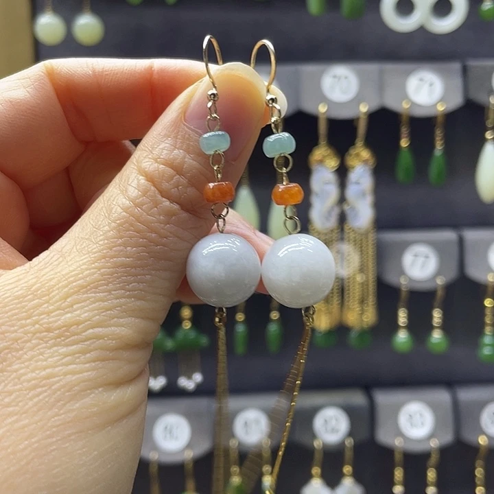 翡翠未镶嵌耳饰耳饰