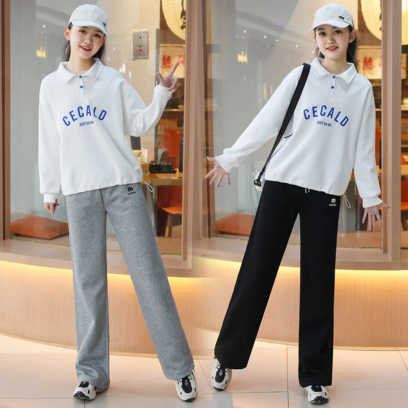 女童春装套装时髦卫衣裤子女孩中大童春季新款儿童休闲洋气两件套