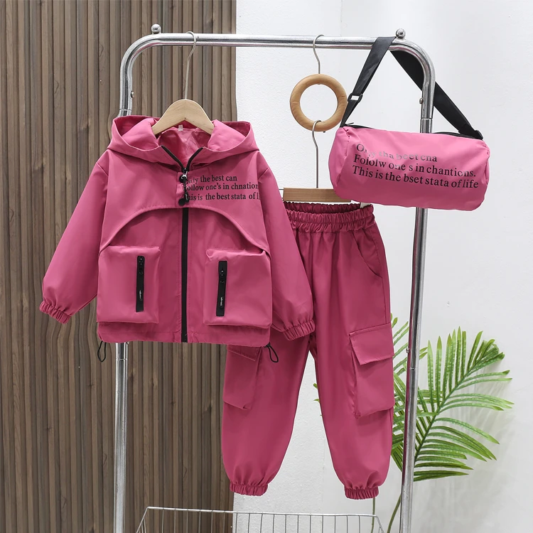 女童2025春季套装新款洋气中大童女孩立体口袋运动工装裤两件套潮