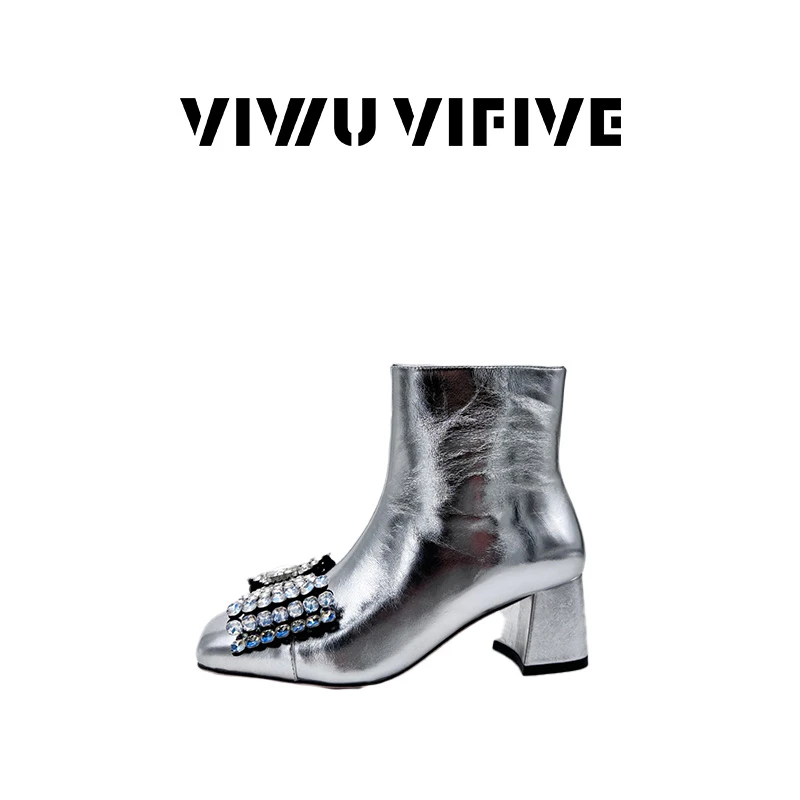 V5 VIWU.VIFIVE「绮梦·靴」25春季新款欧若风牛皮柔软百搭纯色满钻