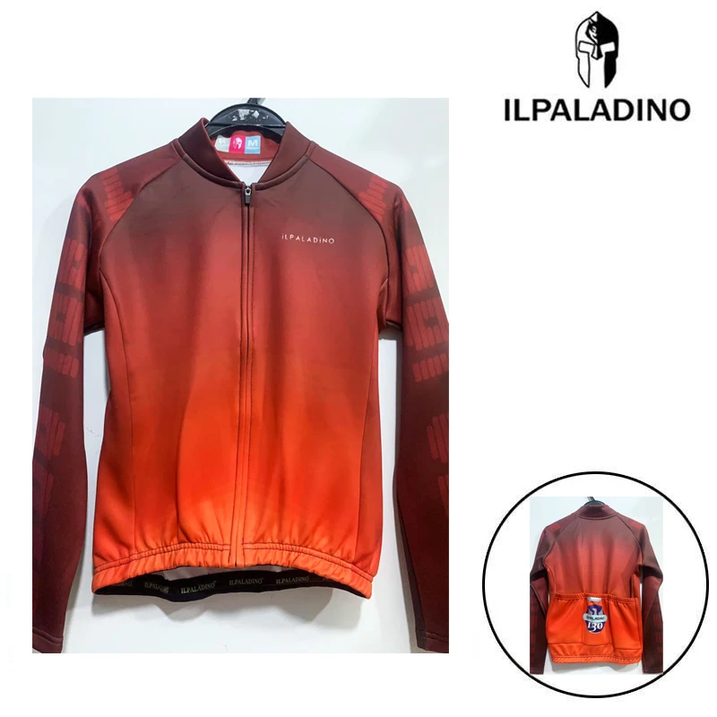 SQ 185 【红色渐变抓绒长袖女士】ILPALADINO骑行服长袖春秋冬