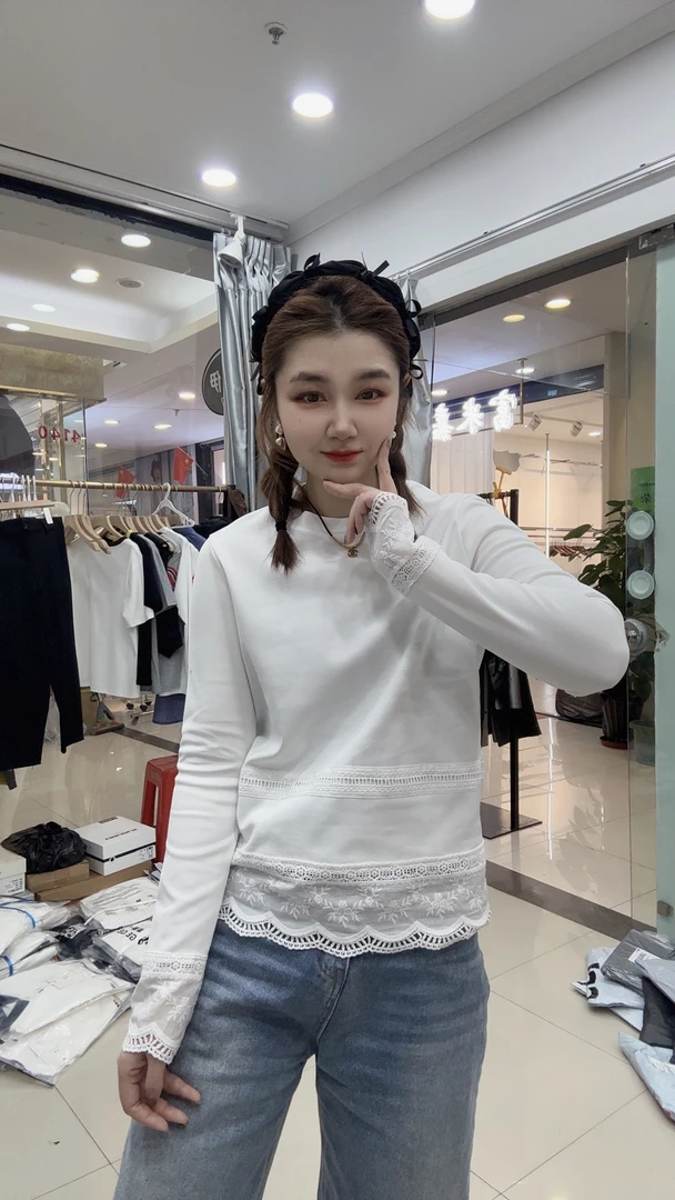 DD-蕾丝边棉T衫（发货3天左右）