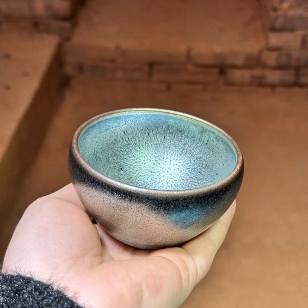 建窑--建盏 蓝云母茶盏主人杯礼盒装带溯源证书 电烧