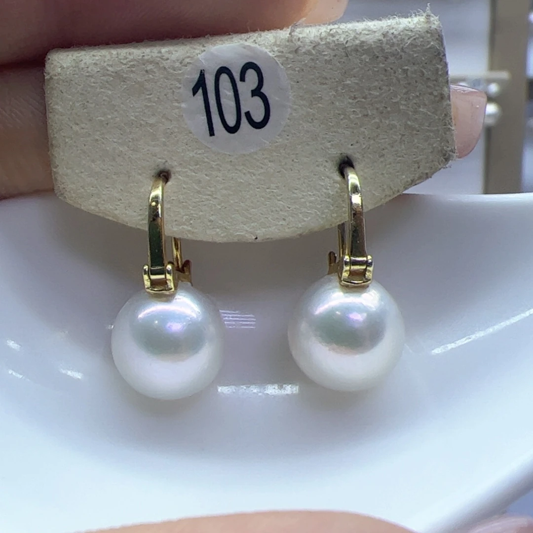 淡水珍珠耳饰银S925镶嵌