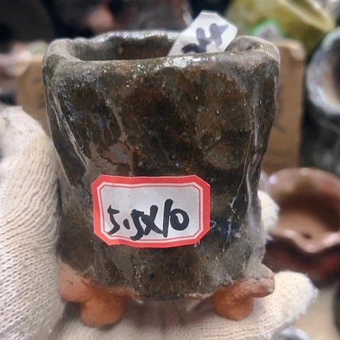 红陶粗陶花盆手工