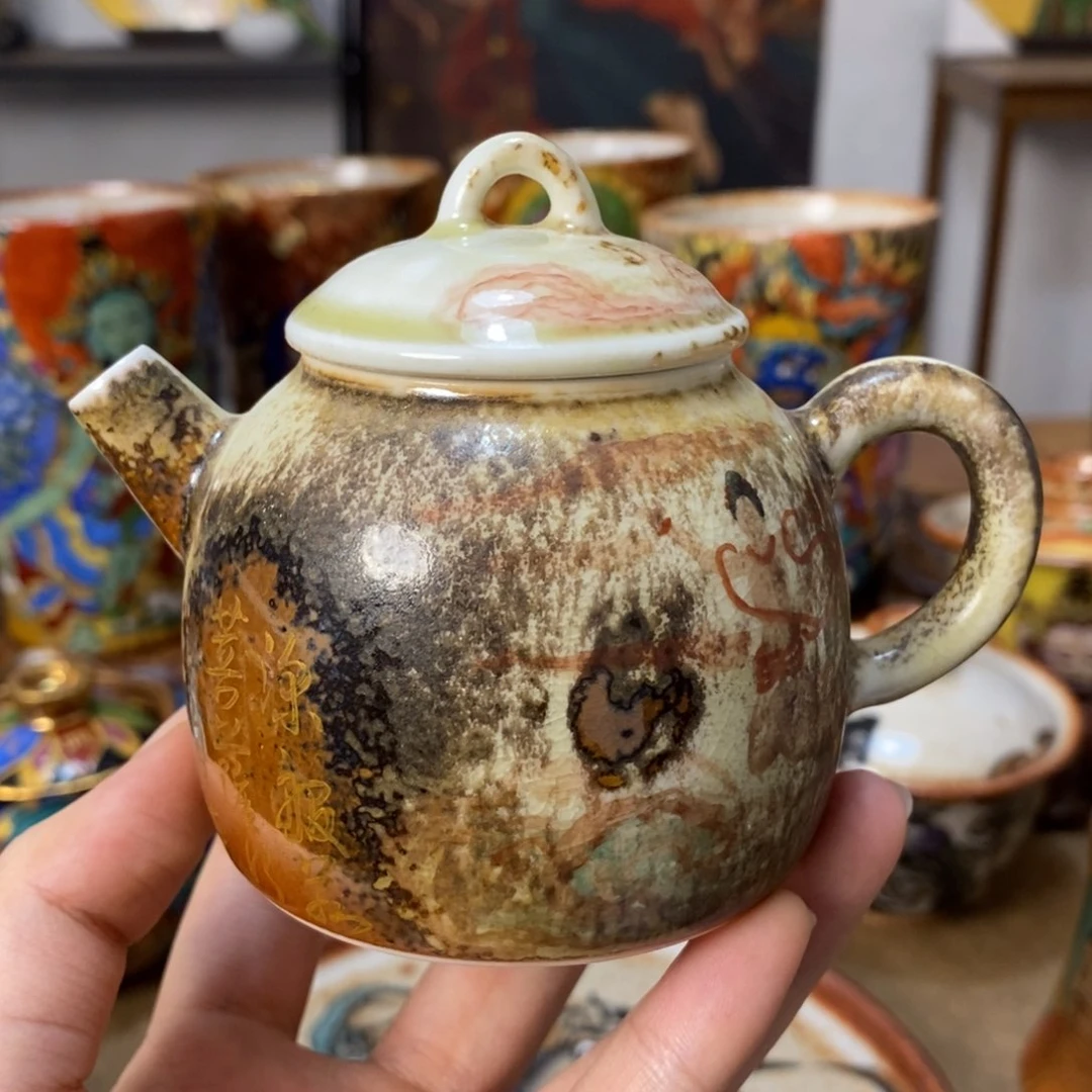 手工绘画敦煌飞天壶