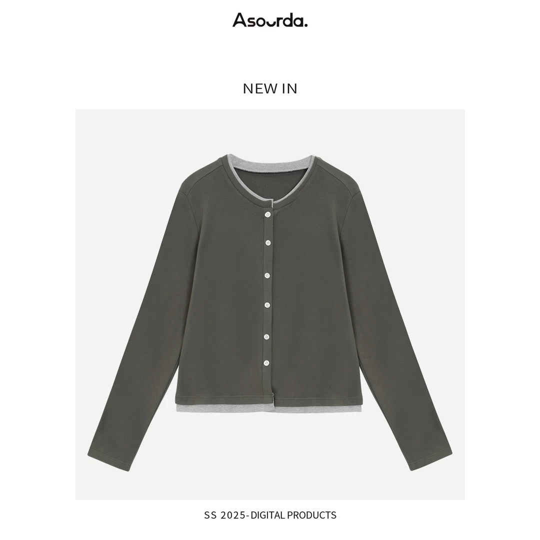 一口苏达叠色上衣 老钱风松弛感禅意仙气飘飘遮肉显瘦毛衣开衫