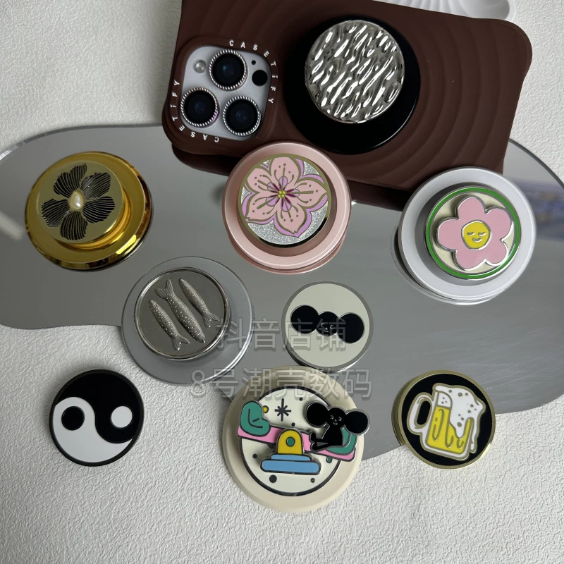 【珐琅系列泡泡骚通用磁吸支架】啪嗒手机气囊伸缩支架磁吸卡通便携