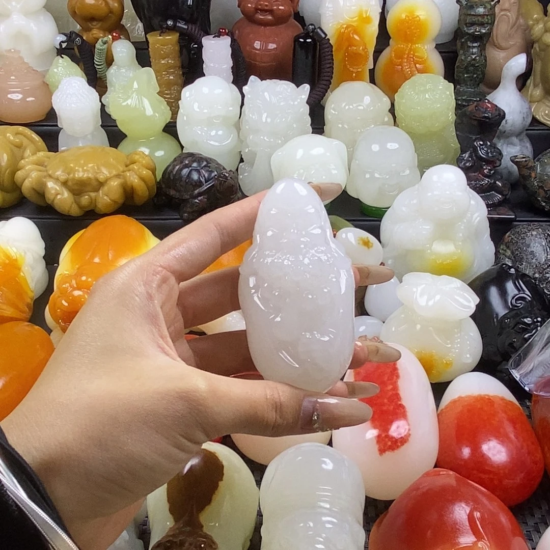 无花朵原石雕刻把件