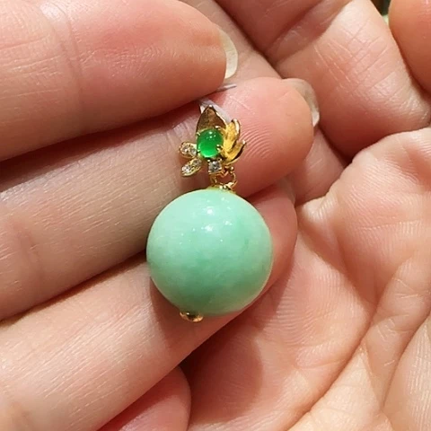 翡翠银S925镶嵌吊坠(不含链)