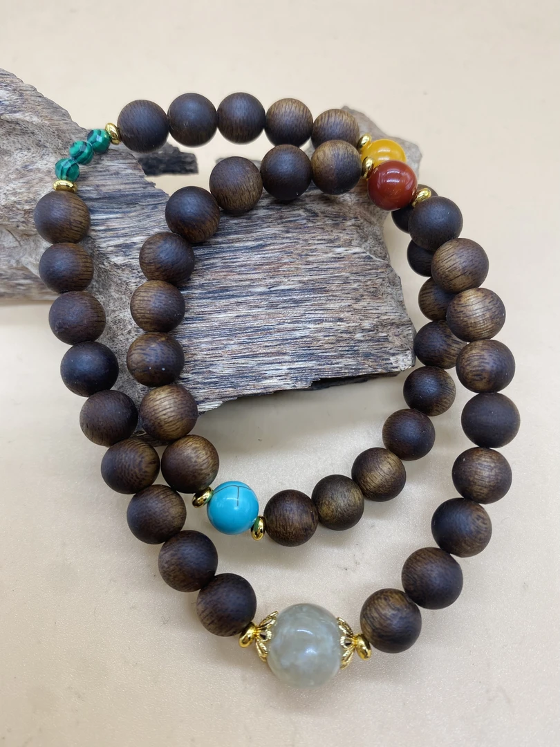 TXCX1083 **白露未晞·金祖母萤火链**  白棋 双圈 DIY