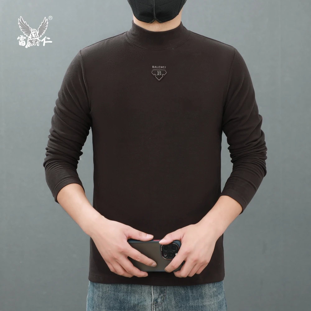 雷仁2024秋冬男士7A抗菌恒温打底衫百搭半高领弹力休闲卫衣LR8725