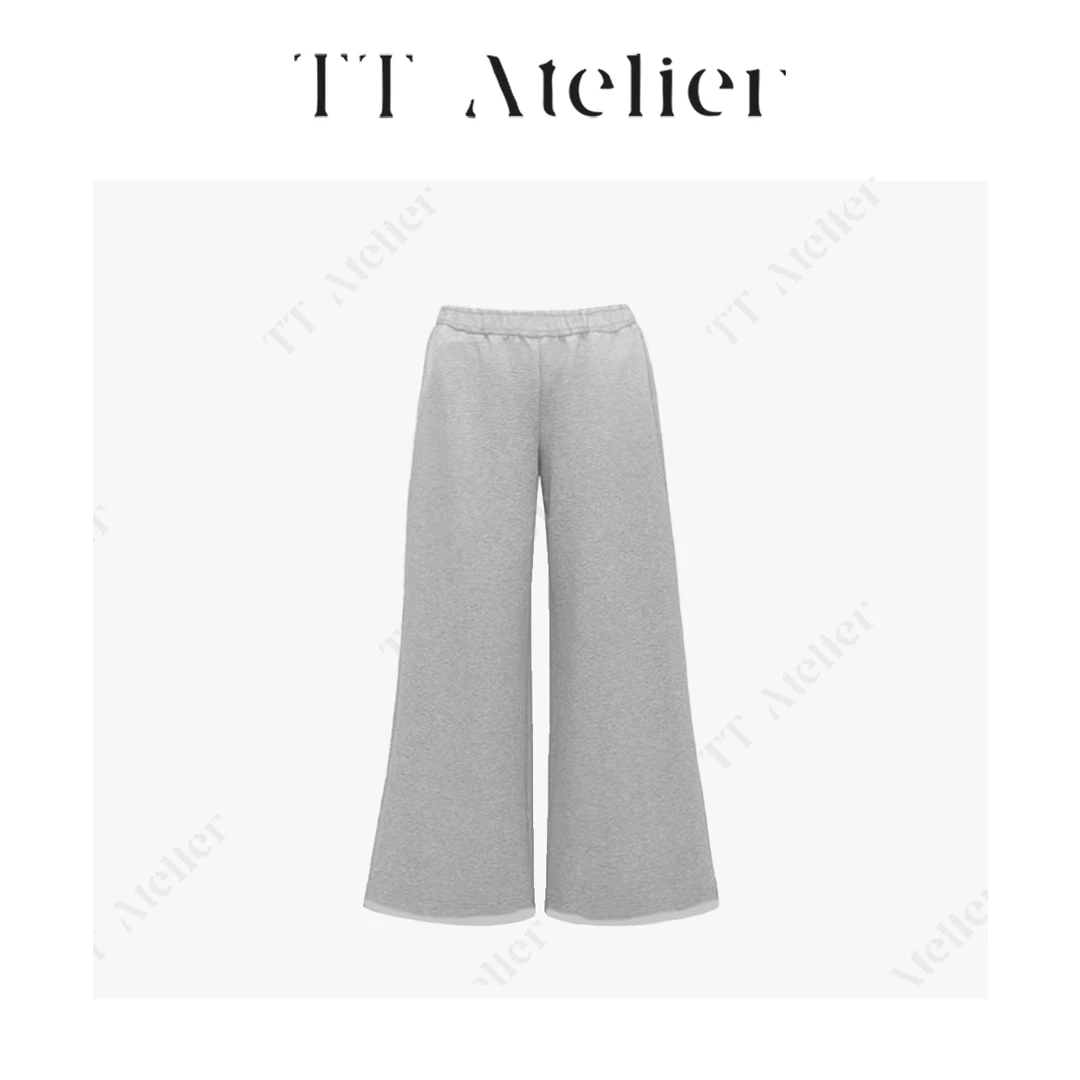 TT设计师【分割线】短款休闲百搭简约慵懒卷边卫衣卫裤套装TT190436