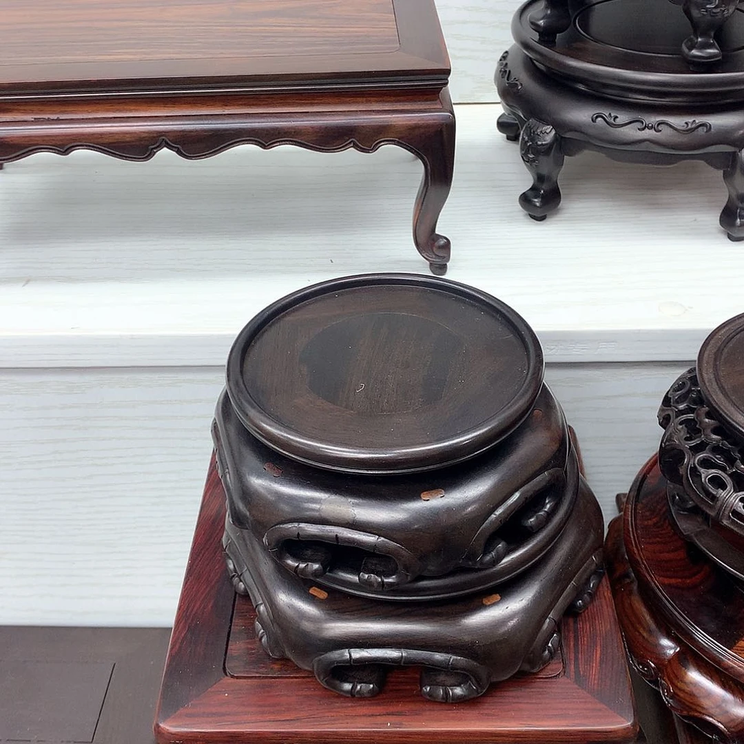 藤类紫光檀园竹节套二