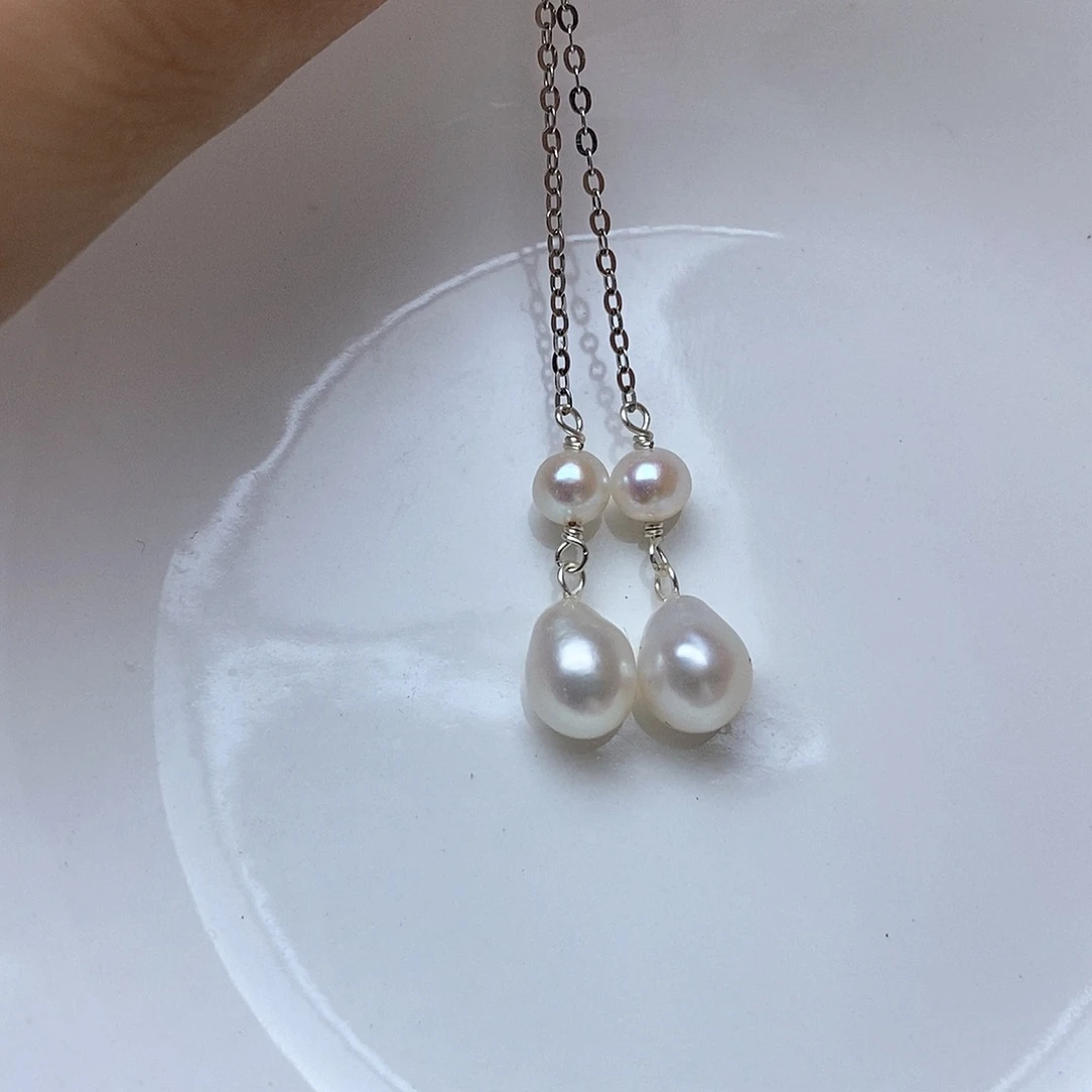 简***爱合金淡水珍珠耳钉