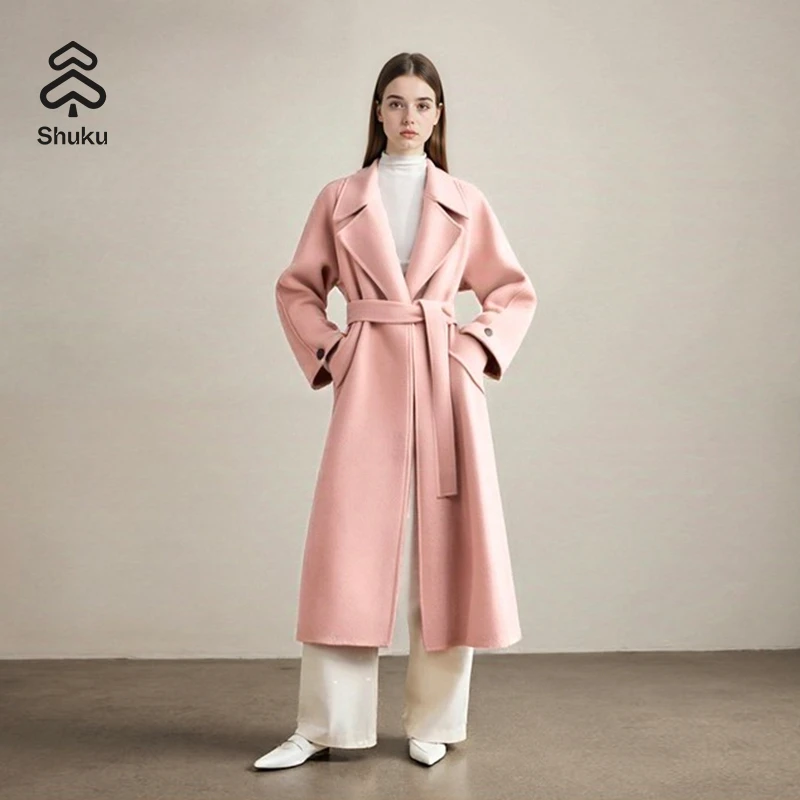 【洛城蝶影】舒库新款毛呢外套2025女气质显瘦轻奢高端赫本风大衣