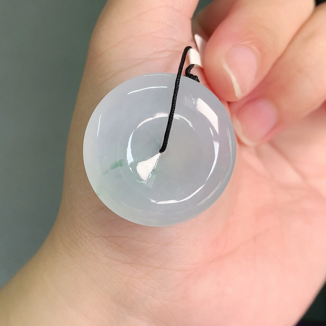 颈饰未镶嵌翡翠冰飘绿扣29-6