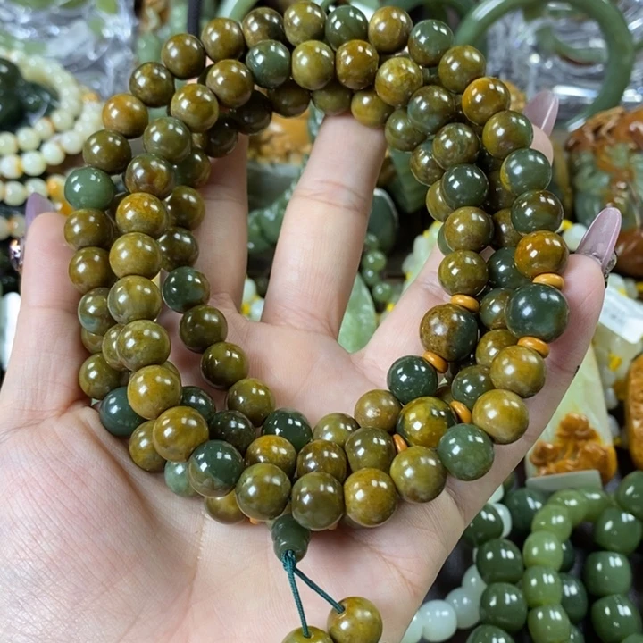 透闪石质玉108粒未镶嵌大*2