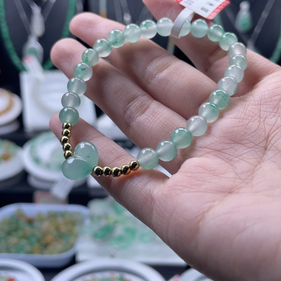 石英质玉（非洲翠）合金手串