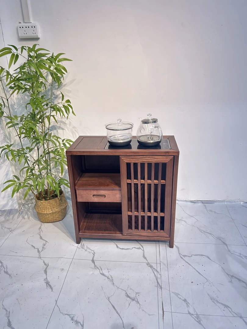 新中式茶水柜置物柜茶边柜烧水茶具收纳柜简约储物柜茶几茶具矮柜