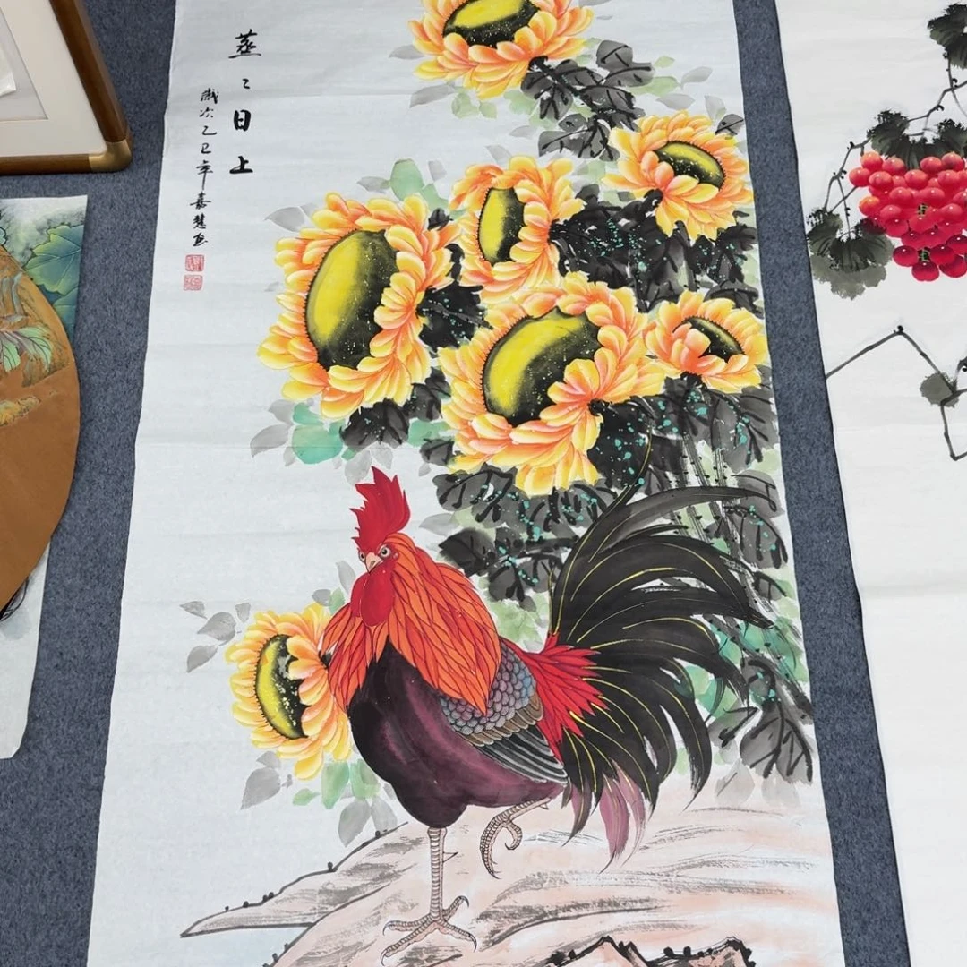 国画四尺尺寸70X140纯手绘作品