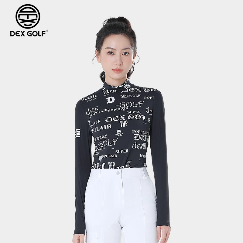 DEXGOLF高尔夫女士长袖T春季新款3266薄款特色字母印花柔软舒适