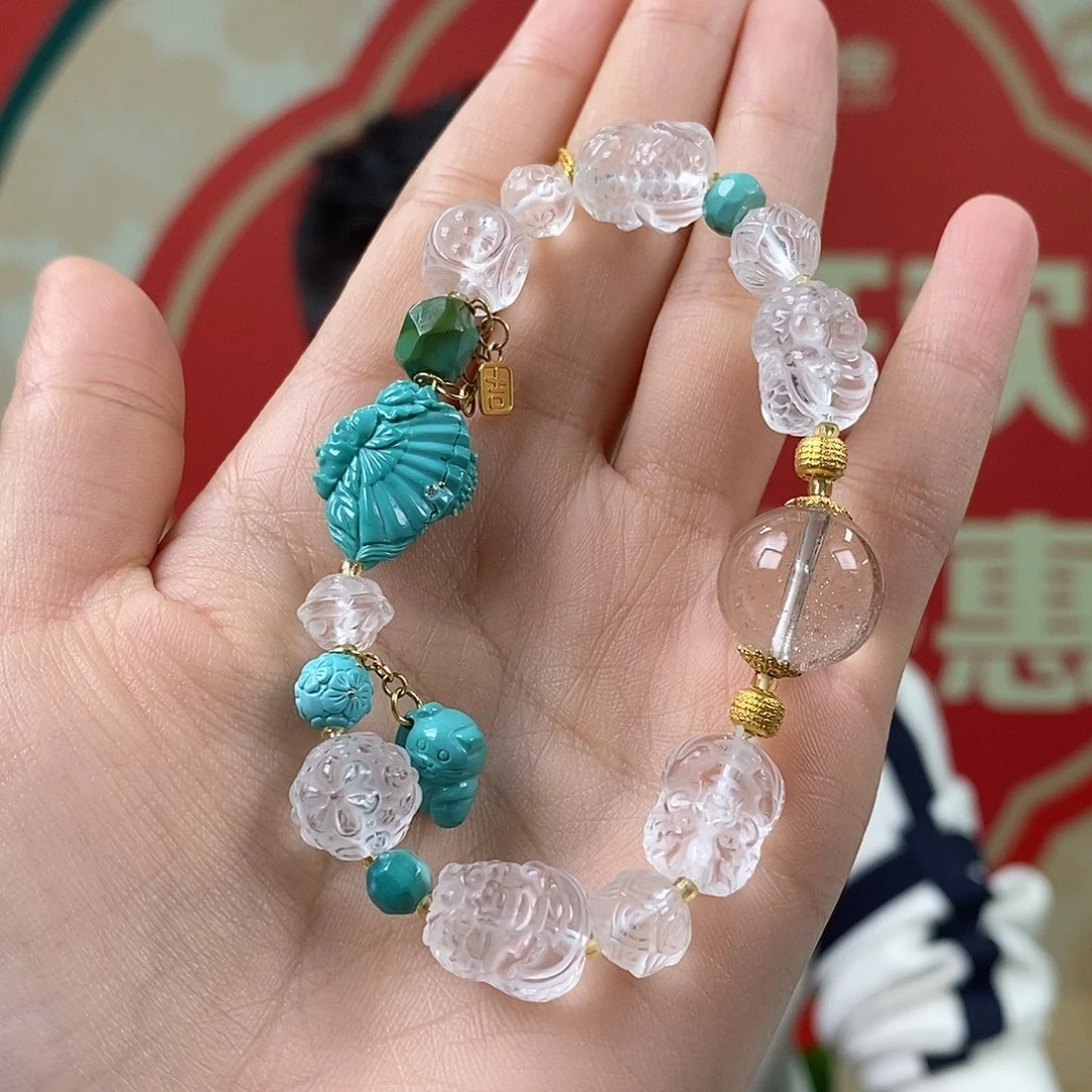 绿松石18K金镶嵌珠宝奇石