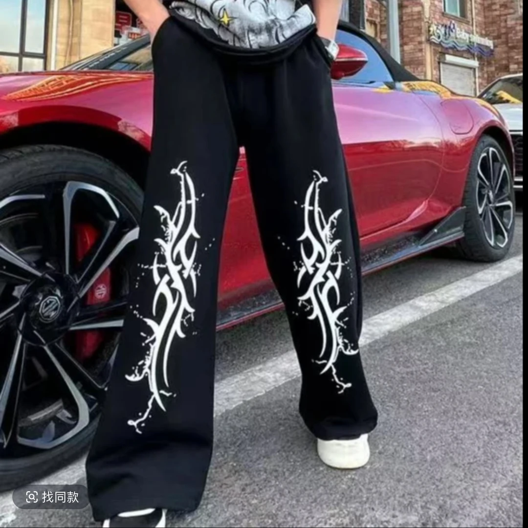 酷帅印花宽松休闲裤2591