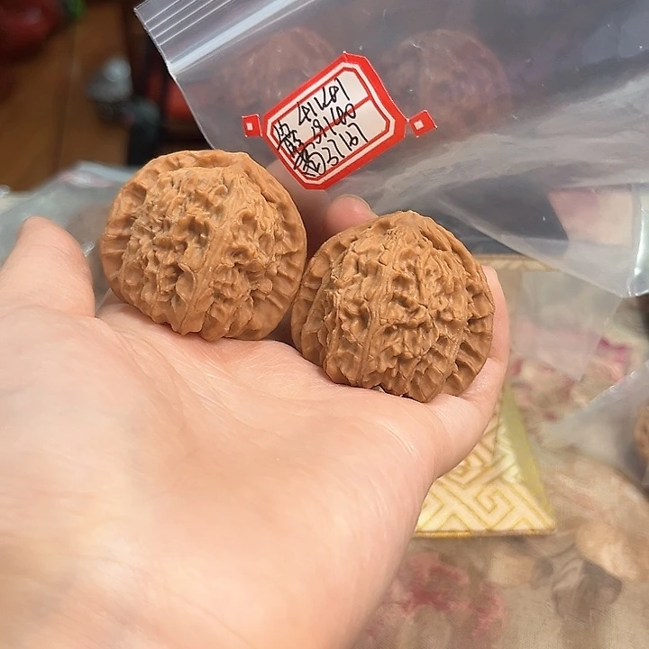 把件文玩核桃白狮子