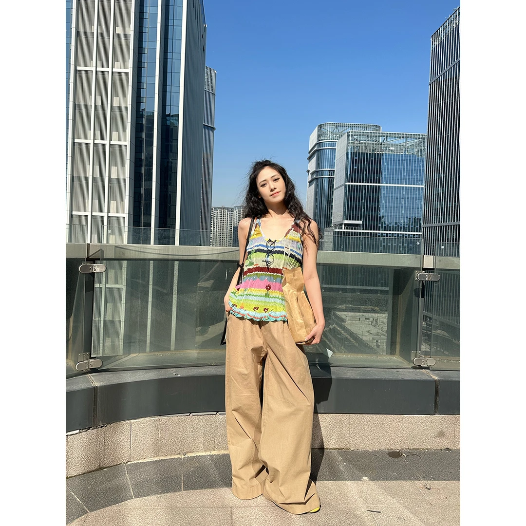 SHORT SENTENCE设计师品牌褶皱雪纺正反两穿背心25春夏新品SOLSOL