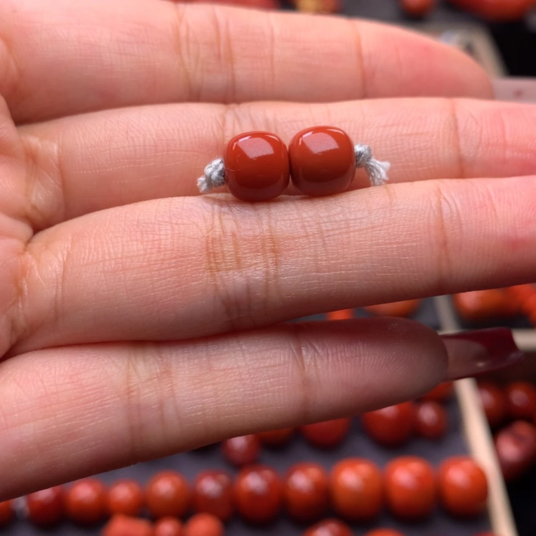 【闪购商品】南红玛瑙老型对珠7mm➕未镶嵌