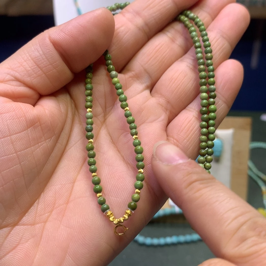 绿松石项链18K金镶嵌