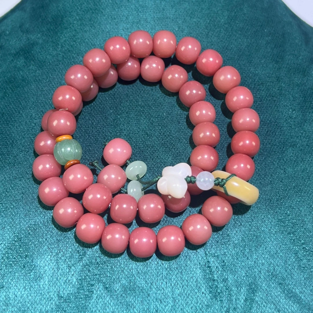蜜桃四季春 菩提 双圈手串 穿搭 粉色系 （送盘玩袋盘玩手串）