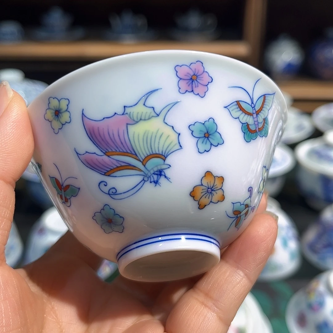 斗彩蝴蝶主人杯。。。。。