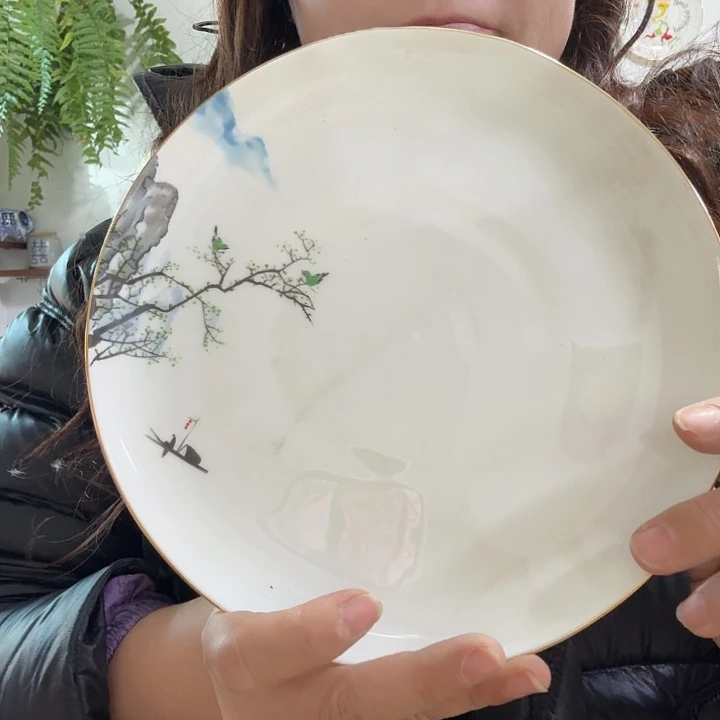 骨瓷国画餐盘微瑕