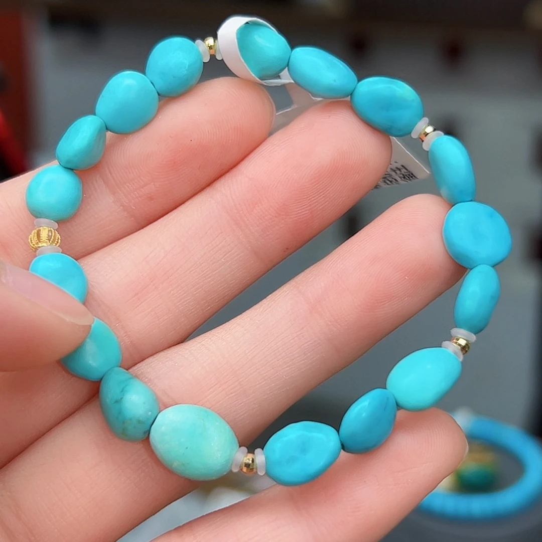 绿松石珠宝奇石18K金镶嵌