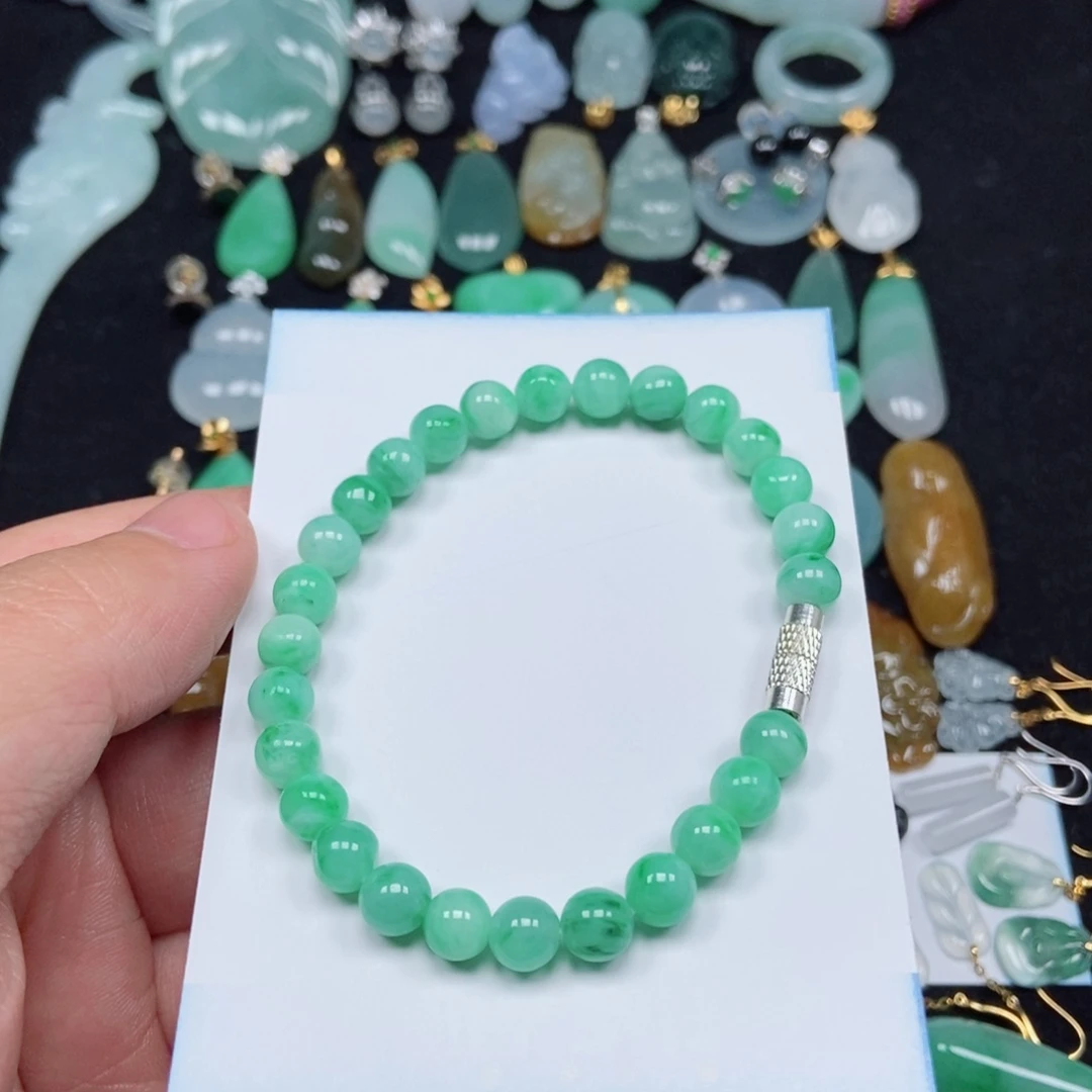 翡翠未镶嵌颈饰绿珠