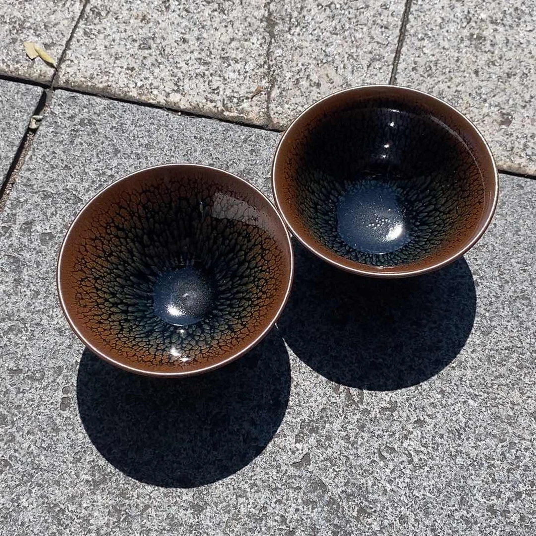 牧***羊茶盏建盏鹧鸪斑两个