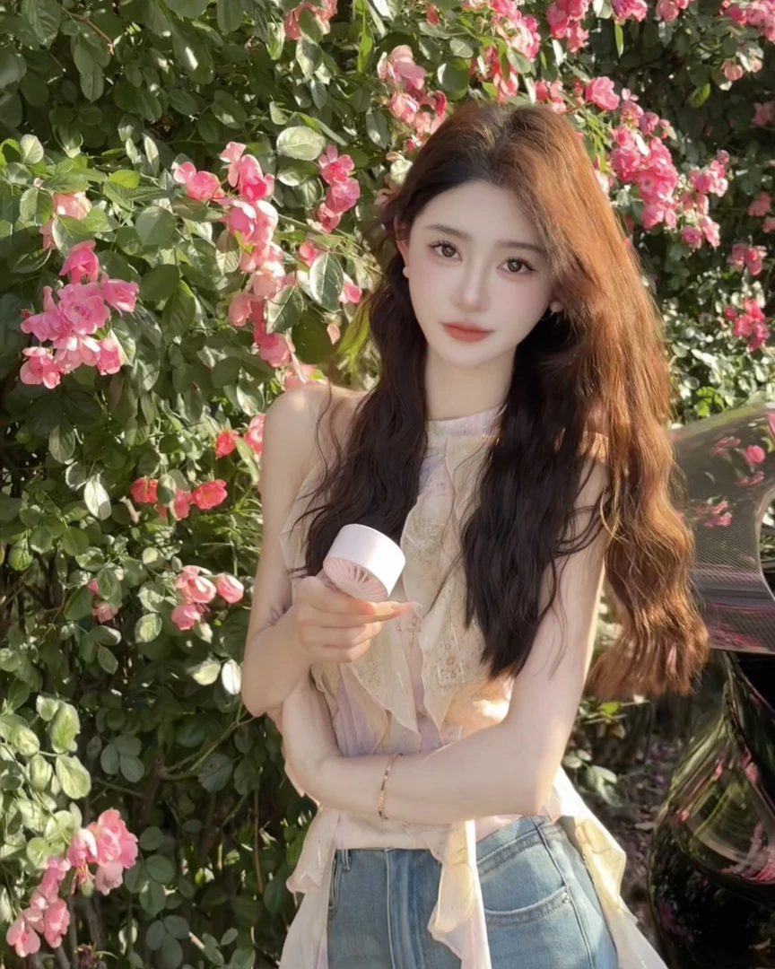 西恩定制●【烟熏玫瑰】夏季气质彩色晕染重工花边上衣女JJX5DD9941