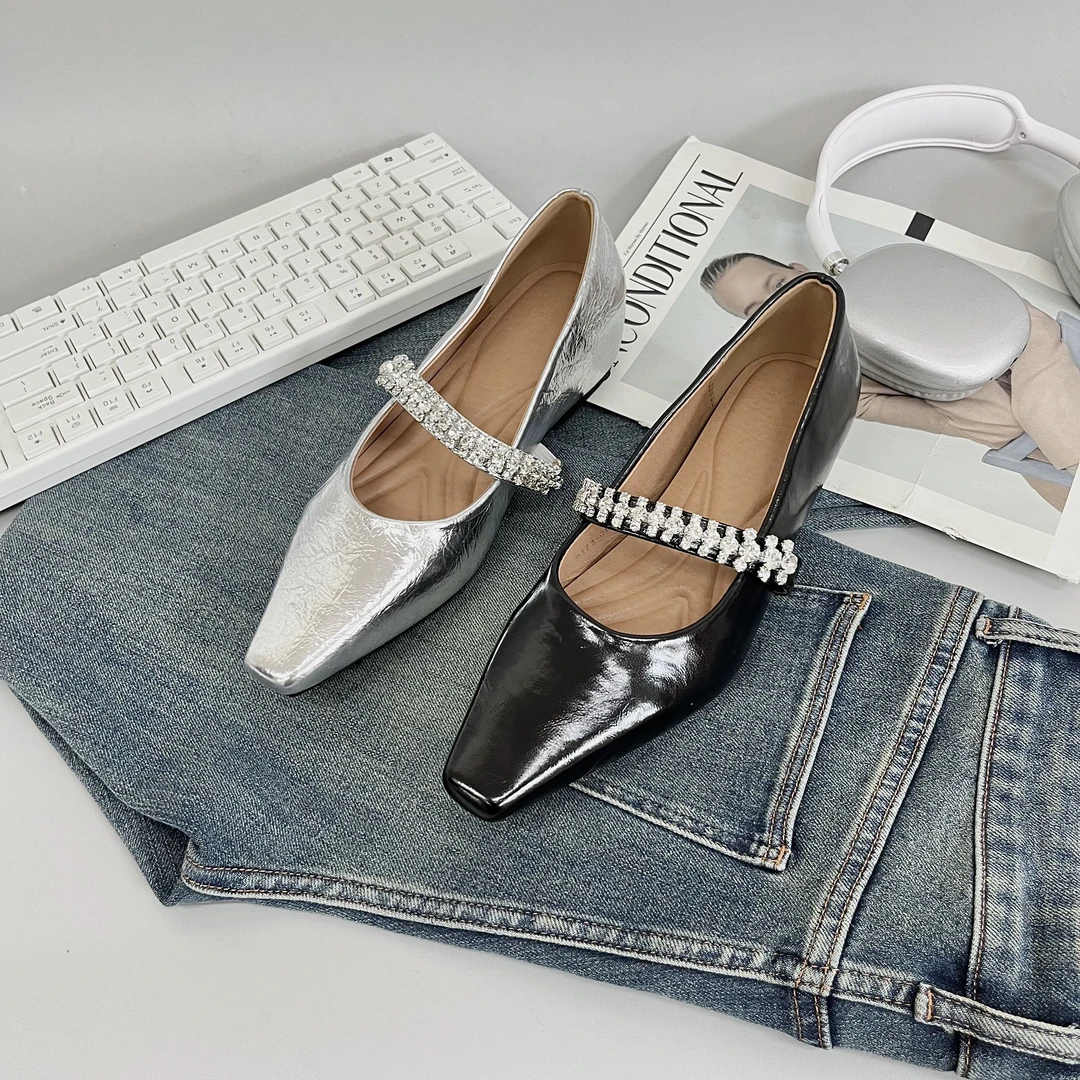 【昕昕严选】9173-01新款小单鞋时尚洋气钻条一脚蹬女鞋