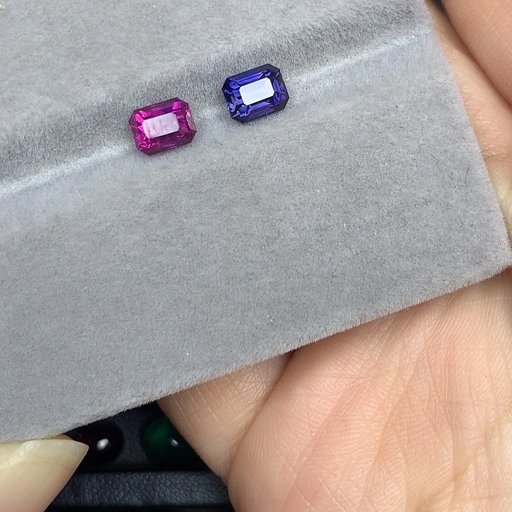 蓝宝石裸石2.26ct紫蓝宝一对