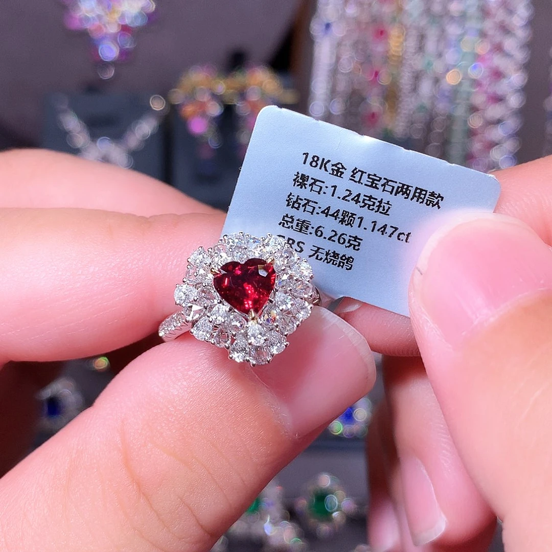 戒指红宝石18K金镶嵌